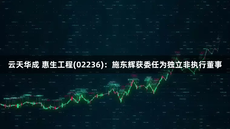 云天华成 惠生工程(02236)：施东辉获委任为独立非执行董事